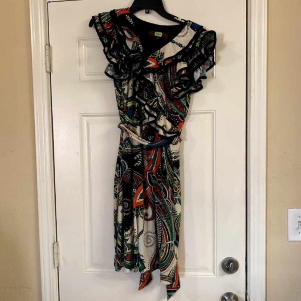 Eva Franco Ruffle Wrap Dress